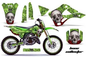 Kawasaki KX250 Dirt Bike Graphic Kit - 1999-2002 Reaper Green