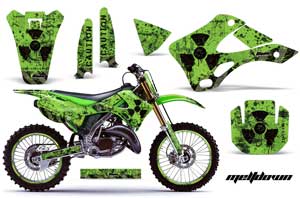 Kawasaki KX125 Dirt Bike Graphic Kit - 1999-2002 Meltdown Green