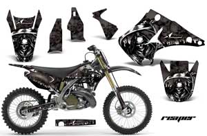 Kawasaki KX125 Dirt Bike Graphic Kit - 2003-2016 Reaper Black