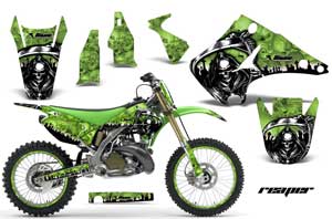 Kawasaki KX125 Dirt Bike Graphic Kit - 2003-2016 Reaper Green