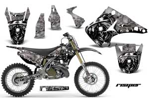 Kawasaki KX125 Dirt Bike Graphic Kit - 2003-2016 Reaper Grey