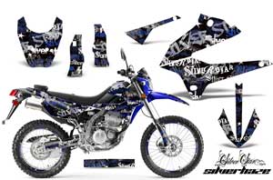 Kawasaki KLX250 Enduro Dirt Bike Graphic Kit - 2008-2018 Silver Star - Silverhaze Blue