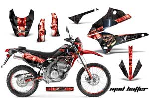 Kawasaki KLX250 Enduro Dirt Bike Graphic Kit - 2008-2018 Mad Hatter Red