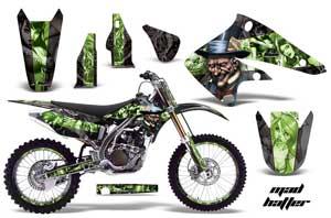 Kawasaki KX250F Dirt Bike Graphic Kit - 2004-2005 Mad Hatter Black