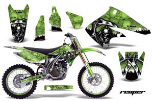 Kawasaki KX250F Dirt Bike Graphic Kit - 2004-2005 Reaper Green