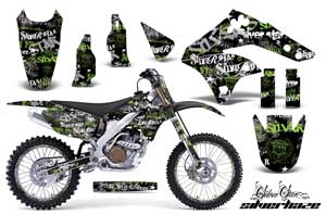 Kawasaki KX250F Dirt Bike Graphic Kit - 2006-2008 Silver Star - Silverhaze Green