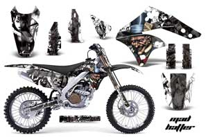 Kawasaki KX250F Dirt Bike Graphic Kit - 2006-2008 Mad Hatter White