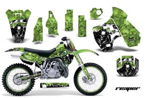 Kawasaki KX500 Dirt Bike Graphic Kit - 1988-2004 Reaper Green