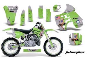 Kawasaki KX500 Dirt Bike Graphic Kit - 1988-2004 T Bomber Green