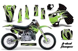 Kawasaki KX500 Dirt Bike Graphic Kit - 1988-2004 Tribal Flames Green