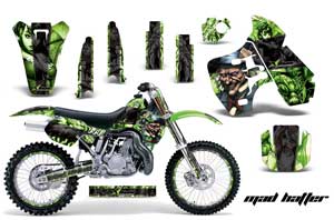Kawasaki KX500 Dirt Bike Graphic Kit - 1988-2004 Mad Hatter Green
