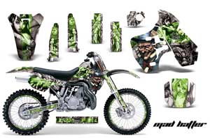 Kawasaki KX500 Dirt Bike Graphic Kit - 1988-2004 Mad Hatter Silver