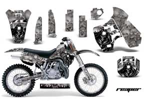 Kawasaki KX500 Dirt Bike Graphic Kit - 1988-2004 Reaper Silver