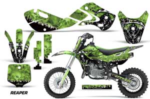 Kawasaki KX65 Dirt Bike Graphic Kit - 2002-2018 Reaper Green
