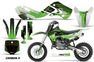 Kawasaki KX65 Dirt Bike Graphic Kit - 2002-2018 Carbon X Green