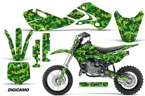 Kawasaki KLX110 Dirt Bike Graphic Kit - 2002-2009 Digicamo Green