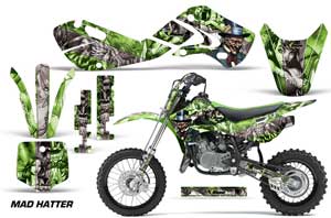 Kawasaki KX65 Dirt Bike Graphic Kit - 2002-2018 Mad Hatter Green