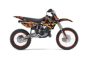 Kawasaki KX85 Dirt Bike Graphic Kit - 2001-2013 Firestorm Black