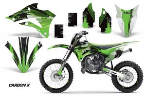 Kawasaki KX85 Dirt Bike Graphic Kit - 2014-2020 Carbon X Green