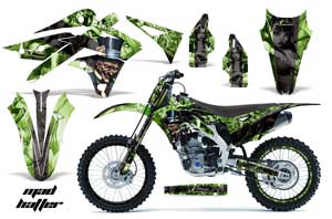 Kawasaki KXF250 Dirt Bike Graphic Kit - 2013-2016 Mad Hatter Green