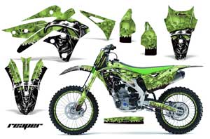 Kawasaki KXF250 Dirt Bike Graphic Kit - 2013-2016 Reaper Green