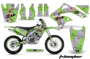 Kawasaki KXF450 Dirt Bike Graphic Kit - 2006-2008 T Bomber Green