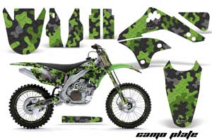 Kawasaki KXF450 Dirt Bike Graphic Kit - 2006-2008 Camoplate Green