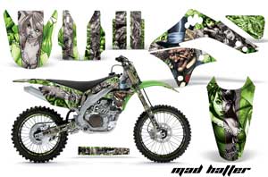 Kawasaki KXF450 Dirt Bike Graphic Kit - 2006-2008 Mad Hatter Green