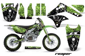 Kawasaki KXF450 Dirt Bike Graphic Kit - 2006-2008 Reaper Green