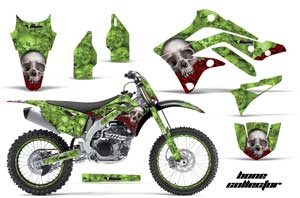 Kawasaki KXF450 Dirt Bike Graphic Kit - 2012-2015 Bone Collector Green