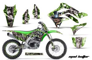 Kawasaki KXF450 Dirt Bike Graphic Kit - 2012-2015 Mad Hatter Green