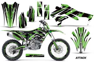 Kawasaki KXF450 Dirt Bike Graphic Kit - 2016 Attack Green
