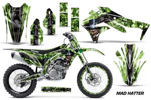 Kawasaki KXF450 Dirt Bike Graphic Kit - 2016 Mad Hatter Green