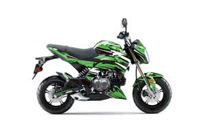 Kawasaki Z125 Pro Dirt Bike Graphic Kit - 2017-2021 Attack Green