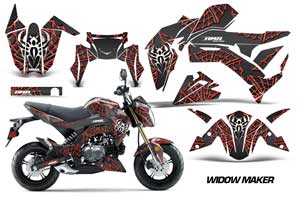 Kawasaki Z125 Pro Dirt Bike Graphic Kit - 2017-2021 Widow Maker Red