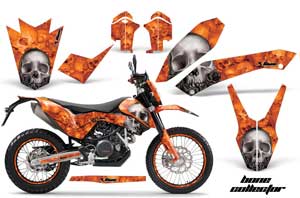 KTM Adventure 690 Supermoto / Enduro Dirt Bike Graphic Kit - 2008-2015 Bone Collector Orange