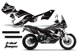 KTM Adventure 990 Sport Dirt Bike Graphic Kit - 2006-2013 Tribal Flames Black