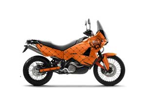 KTM Adventure 990 Sport Dirt Bike Graphic Kit - 2006-2013 Silver Star - Reloaded Orange