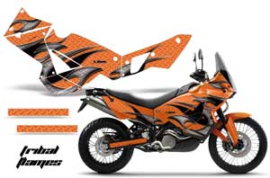 KTM Adventure 990 Sport Dirt Bike Graphic Kit - 2006-2013 Tribal Flames Orange