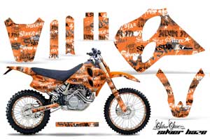 KTM C0 SX 4 Stroke Dirt Bike Graphic Kit - 1993-1997 Silver Star - Silverhaze Orange