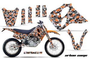 KTM C0 SX 4 Stroke Dirt Bike Graphic Kit - 1993-1997 Urban Camo Orange