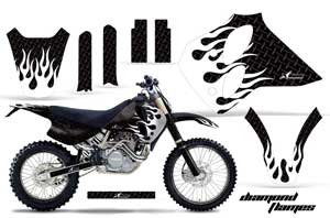 KTM C0 SX 4 Stroke Dirt Bike Graphic Kit - 1993-1997 Diamond Flames Black
