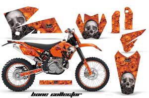 KTM C4 EXC Dirt Bike Graphic Kit - 2005-2007 Bone Collector Orange