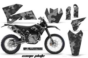 KTM C4 EXC Dirt Bike Graphic Kit - 2005-2007 Camoplate Black