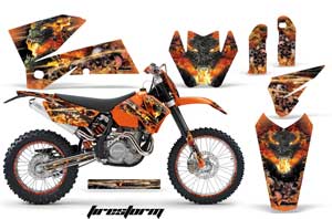KTM C4 EXC Dirt Bike Graphic Kit - 2005-2007 Firestorm Orange