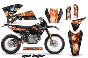 KTM C4 SX Dirt Bike Graphic Kit - 2005-2006 Mad Hatter Black