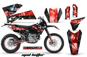 KTM C4 SX Dirt Bike Graphic Kit - 2005-2006 Mad Hatter Red