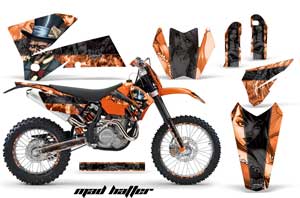 KTM C4 SX Dirt Bike Graphic Kit - 2005-2006 Mad Hatter Orange