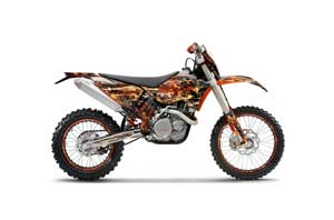 KTM C5 SX / SX-F 125 / 525 Dirt Bike Graphic Kit - 2007-2010 Firestorm Black