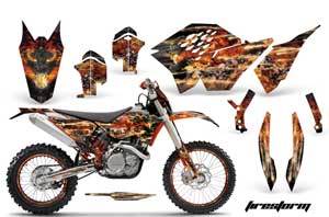 KTM C5 WCFW 250 Dirt Bike Graphic Kit - 2011 Firestorm Black